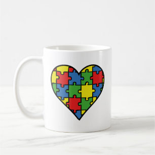 Autism Awareness Heart Coffee Mug