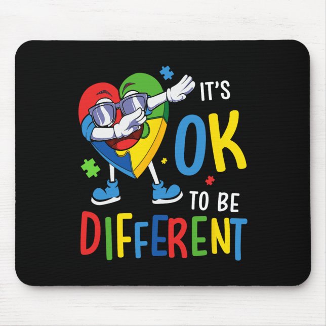 Autism Awareness Heart Dabbing Acceptance Men Wome Mouse Pad (Front)