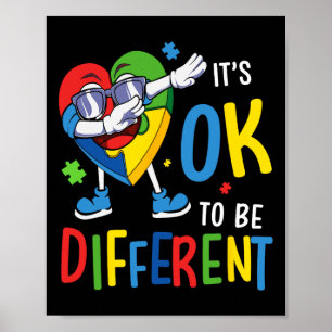 Autism Awareness Heart Dabbing Acceptance Men Wome Poster