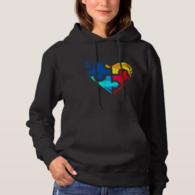 Autism Awareness  Heart Hoodie (Front)