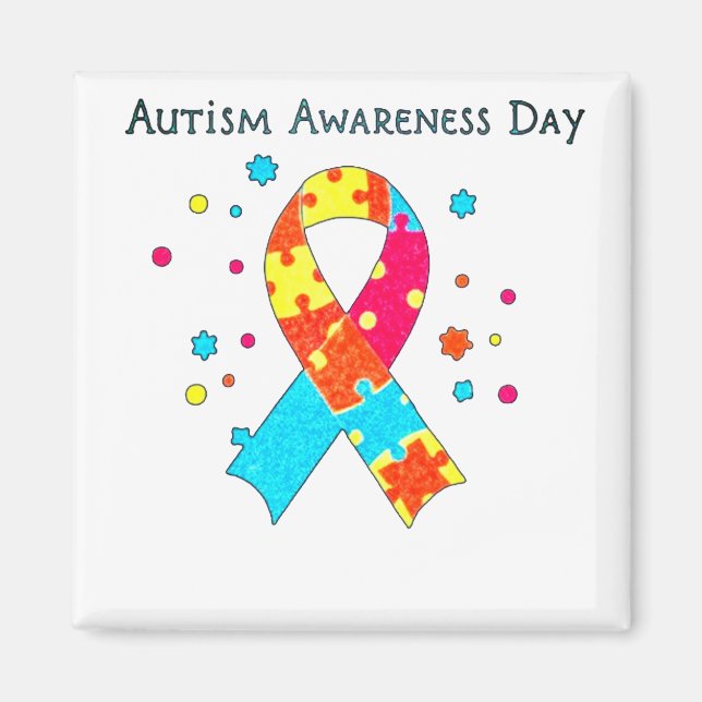 Autism Awareness Heart  Magnet (Front)