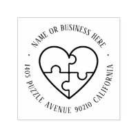Autism Awareness Heart Puzzle Name Return Address