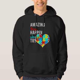 Autism Awareness Heart Puzzle Piece For Amazing Ki Hoodie