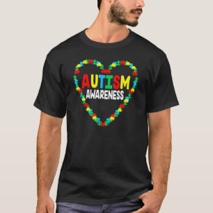 Autism Awareness Heart Puzzle Piece Support Autist T-Shirt