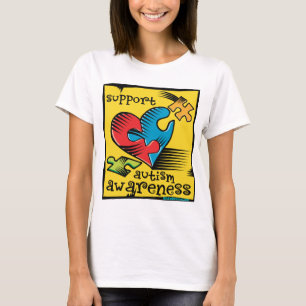 Autism Awareness Heart Puzzle Pieces T-Shirt