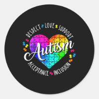 Autism Awareness Heart Respect Love Support Teache