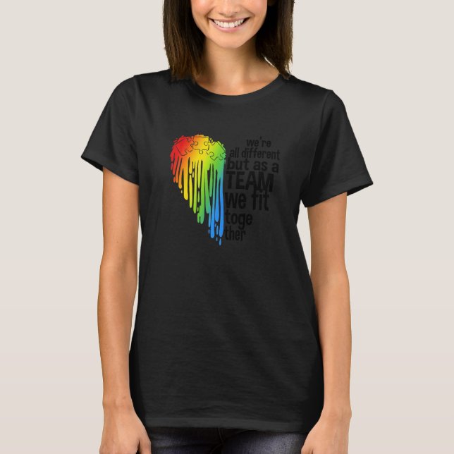Autism Awareness Heart T-Shirt (Front)