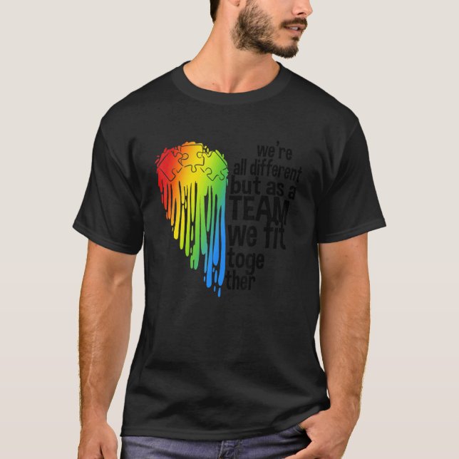Autism Awareness Heart T-Shirt (Front)