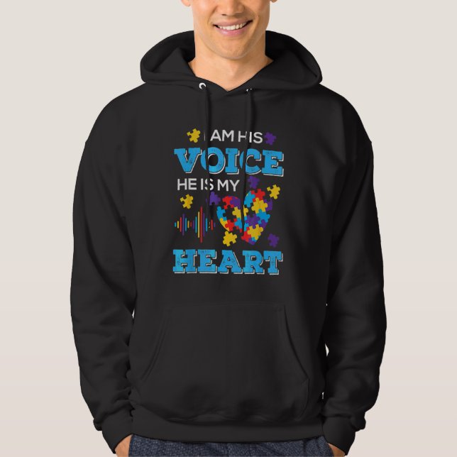 Autism Awareness I Am His Voice Hoodie (Front)