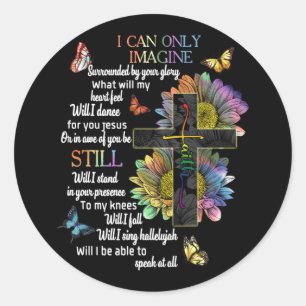 Autism Awareness I Can Only Imagine Jesus Faith T- Classic Round Sticker