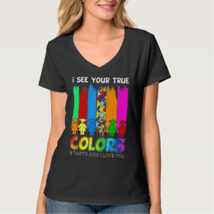 Autism Awareness I See Your True Colours Puzzle Pi T-Shirt