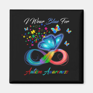 Autism Awareness - I Wear Blue For Autism Awarenes Magnet
