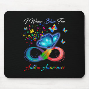 Autism Awareness - I Wear Blue For Autism Awarenes Mouse Pad