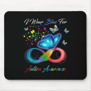 Autism Awareness I Wear Blue For Autism Awareness  Mouse Pad