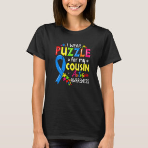 Autism Awareness I Wear Puzzle For My Cousin Kids  T-Shirt
