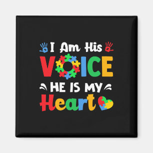 Autism Awareness I'm His Voice He Is My Heart Mum Magnet