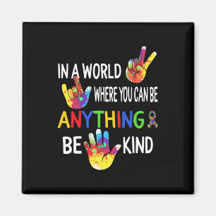 Autism Awareness In World Be Kind ASL Language Puz Magnet