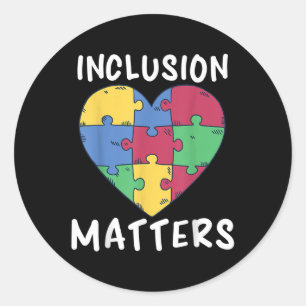 Autism Awareness, Inclusion S _1  Classic Round Sticker
