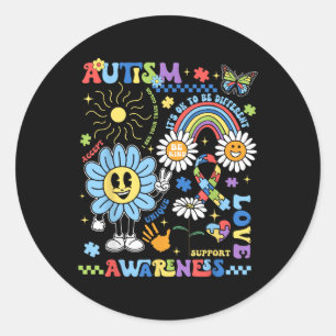 Autism Awareness Inclusion S Teacher Inspirational Classic Round Sticker