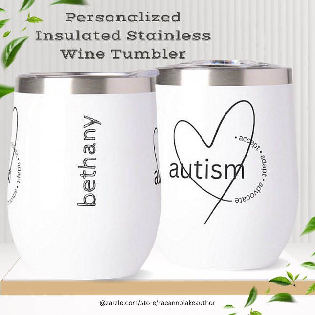 Autism Awareness Insulated Stainless Wine Tumbler (Creator Uploaded)