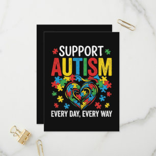 Autism awareness invitation postcard