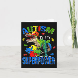 Autism Awareness Is My Superpower Dinosaur Puzzle  Card
