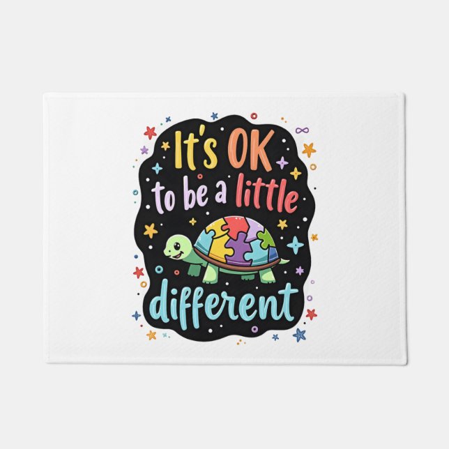 Autism Awareness It's Ok To Be A Little Different  Doormat (Front)