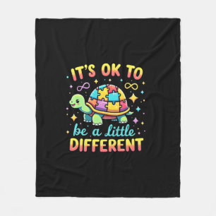 Autism Awareness It's Ok To Be A Little Different  Fleece Blanket