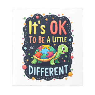 Autism Awareness It's Ok To Be A Little Different Notepad