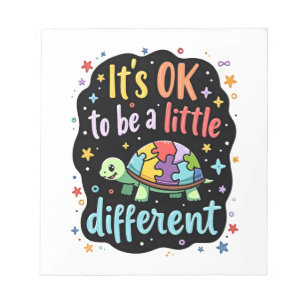 Autism Awareness It's Ok To Be A Little Different Notepad