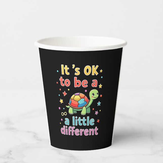 Autism Awareness It's Ok To Be A Little Different  Paper Cups (Front)