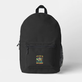 Autism Awareness It's Ok To Be A Little Different  Printed Backpack