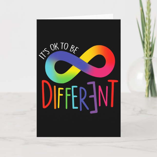 Autism Awareness Its Ok To Be Different Acceptance Card (Front)