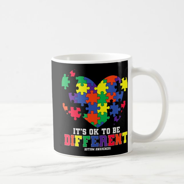 Autism Awareness  It's OK To Be Different Autism H Coffee Mug (Right)