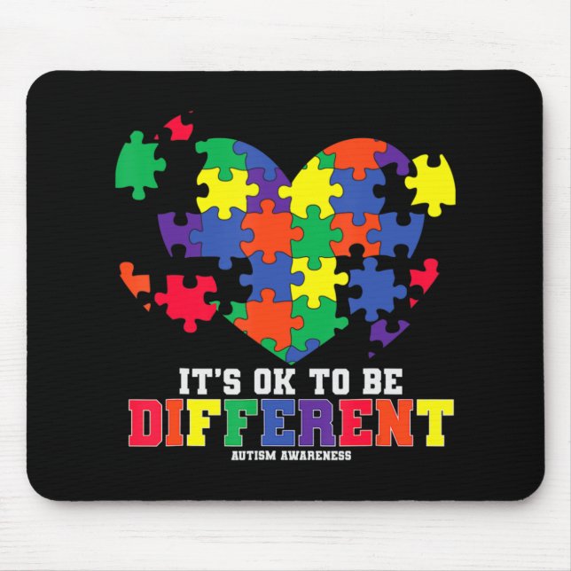 Autism Awareness  It's OK To Be Different Autism H Mouse Pad (Front)