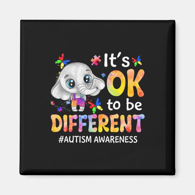 Autism Awareness It's Ok To Be Different Elephant  Magnet (Front)