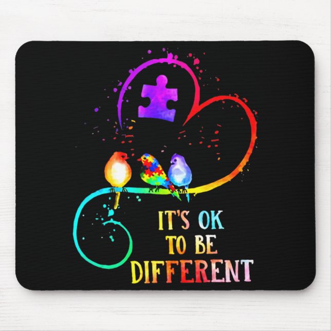 Autism Awareness It's OK To Be Different Love Puzz Mouse Pad (Front)