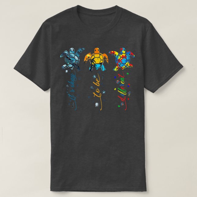 Autism Awareness Its Ok To Be Different Sea Turtle T-Shirt (Design Front)