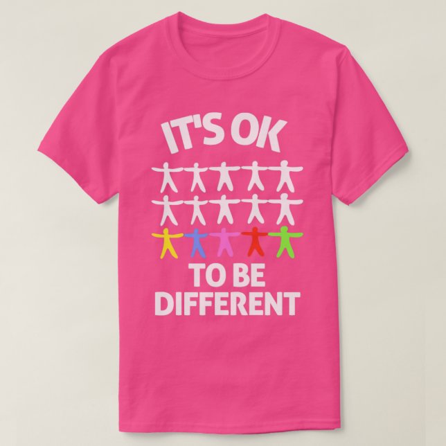 Autism awareness its ok to be different T-Shirt (Design Front)