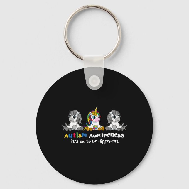 Autism Awareness  - It's OK To Be Different Women  Key Ring (Front)