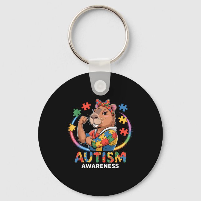 Autism awareness  key ring (Front)