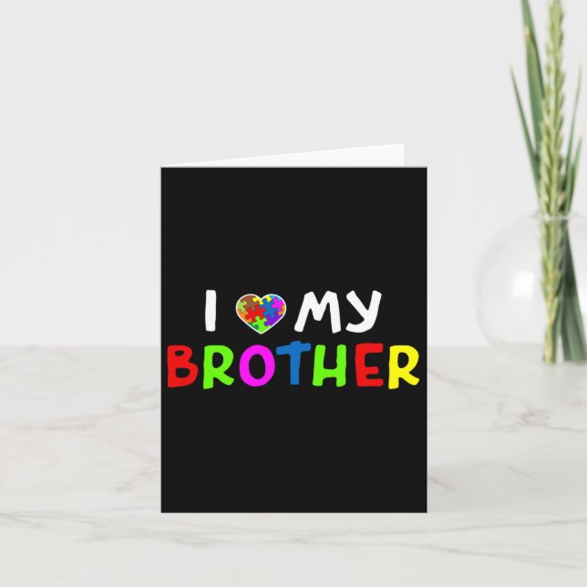 Autism Awareness Kids Brothers  Card (Front)
