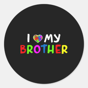 Autism Awareness Kids Brothers Classic Round Sticker