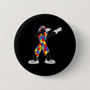 Autism Awareness Kids Dabbing Puzzle Piece Love Da 6 Cm Round Badge