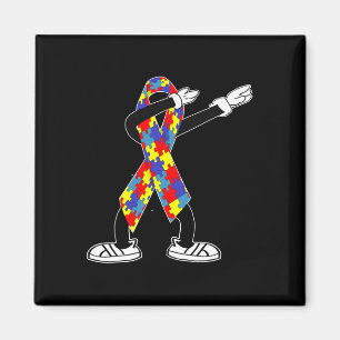 Autism Awareness Kids Dabbing Puzzle Piece Love Da Magnet