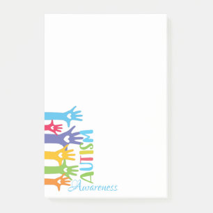 Autism awareness kids love hands post-it notes