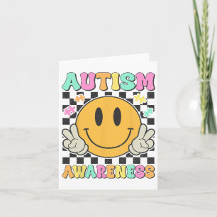 Autism Awareness Kids Men Women Smile Face Autisti Card