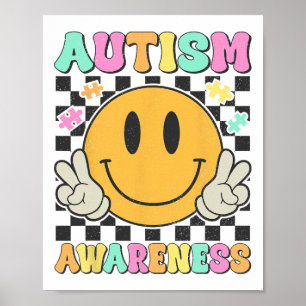 Autism Awareness Kids Men Women Smile Face Autisti Poster