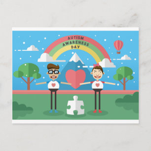 autism awareness kids postcard
