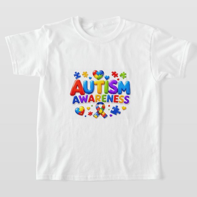 Autism Awareness Kids Unisex Tshirt (Laydown)